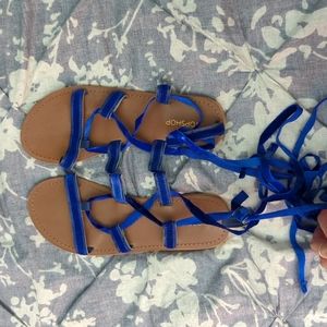 Topshop blue wrap sandals